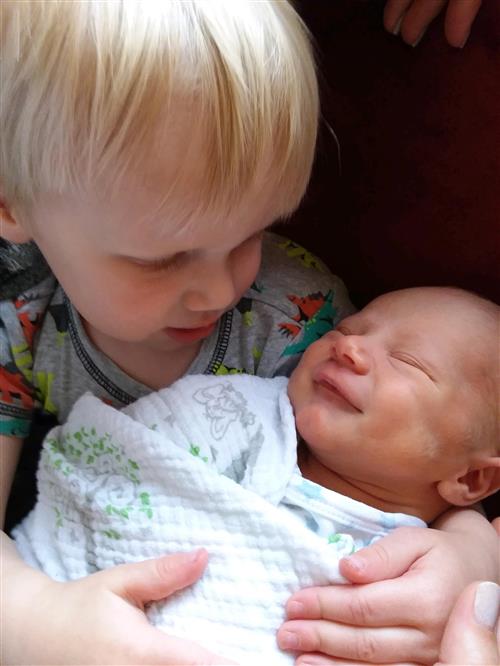 My 2 year old, Tommy, and my 4 month old, Joey 